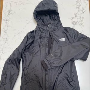 The North Face girls M (10-12) hooded rain jacket with removable fleece liner.